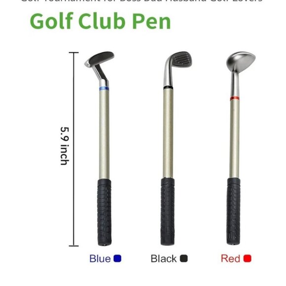 Golf Bag Pen Holder With 3 Club Pens For Desk Decor & Gifts Christmas Dad Boss - Picture 4 of 10